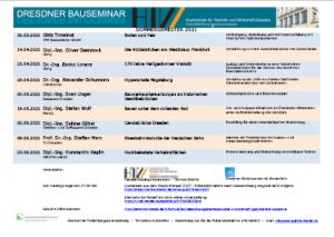 Vorschaubild zum Programm des Dresdner Bauseminars 2021